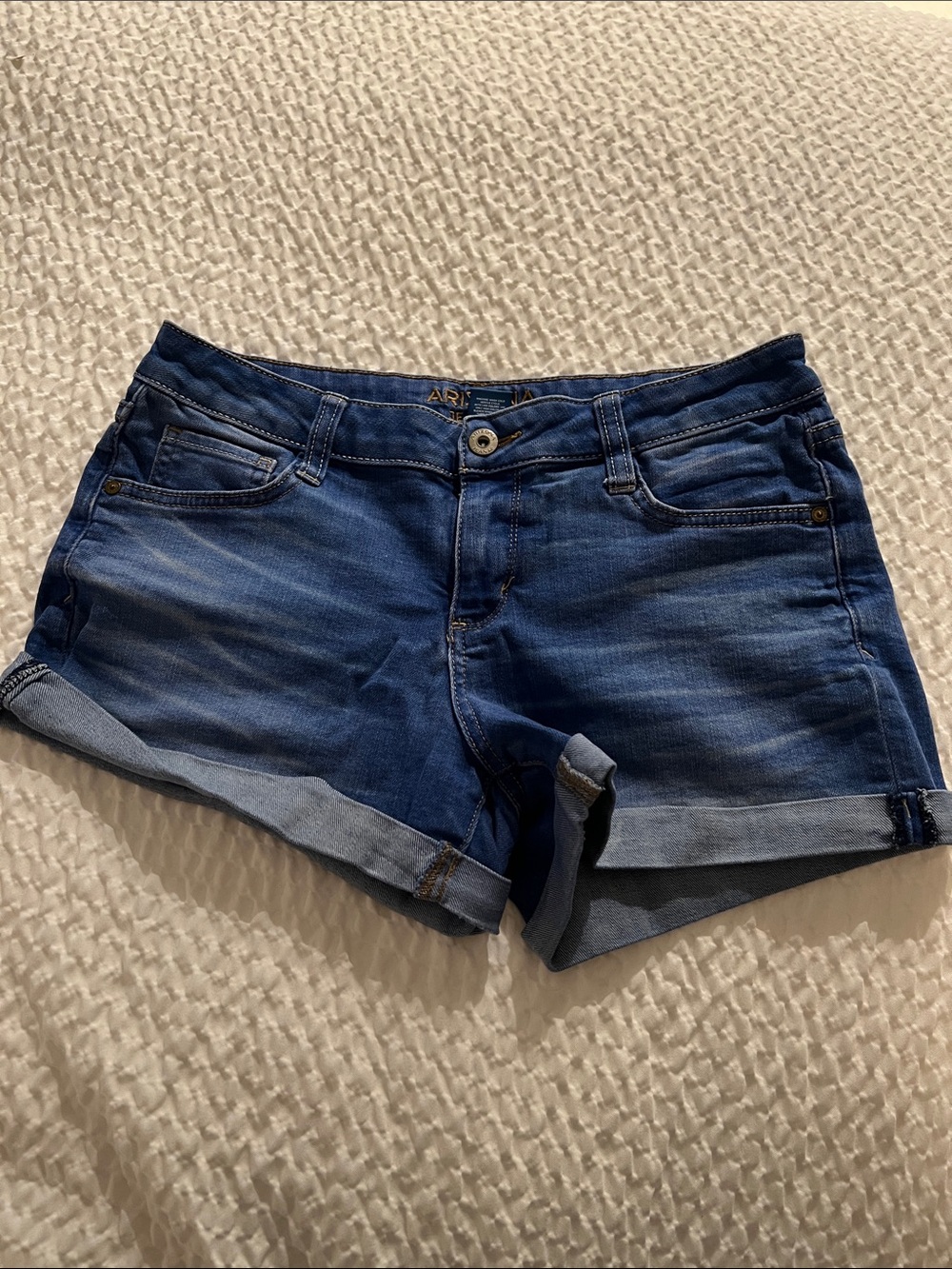 Arizona Jean Company Blue Rolled-Hem Denim Shorts